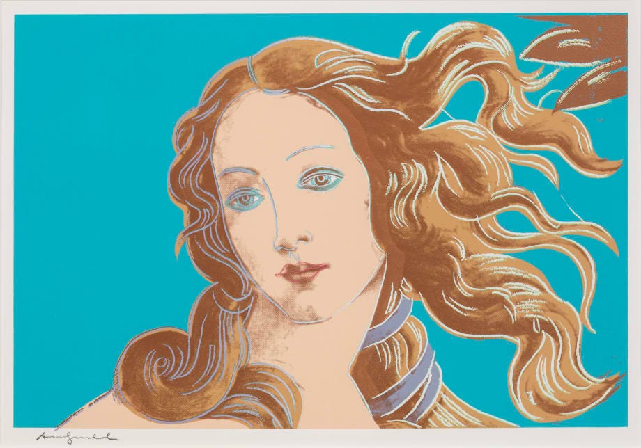 Details of Renaissance Paintings (Sandro Botticelli, Birth of Venus, 1482) (1984) by Andy Warhol