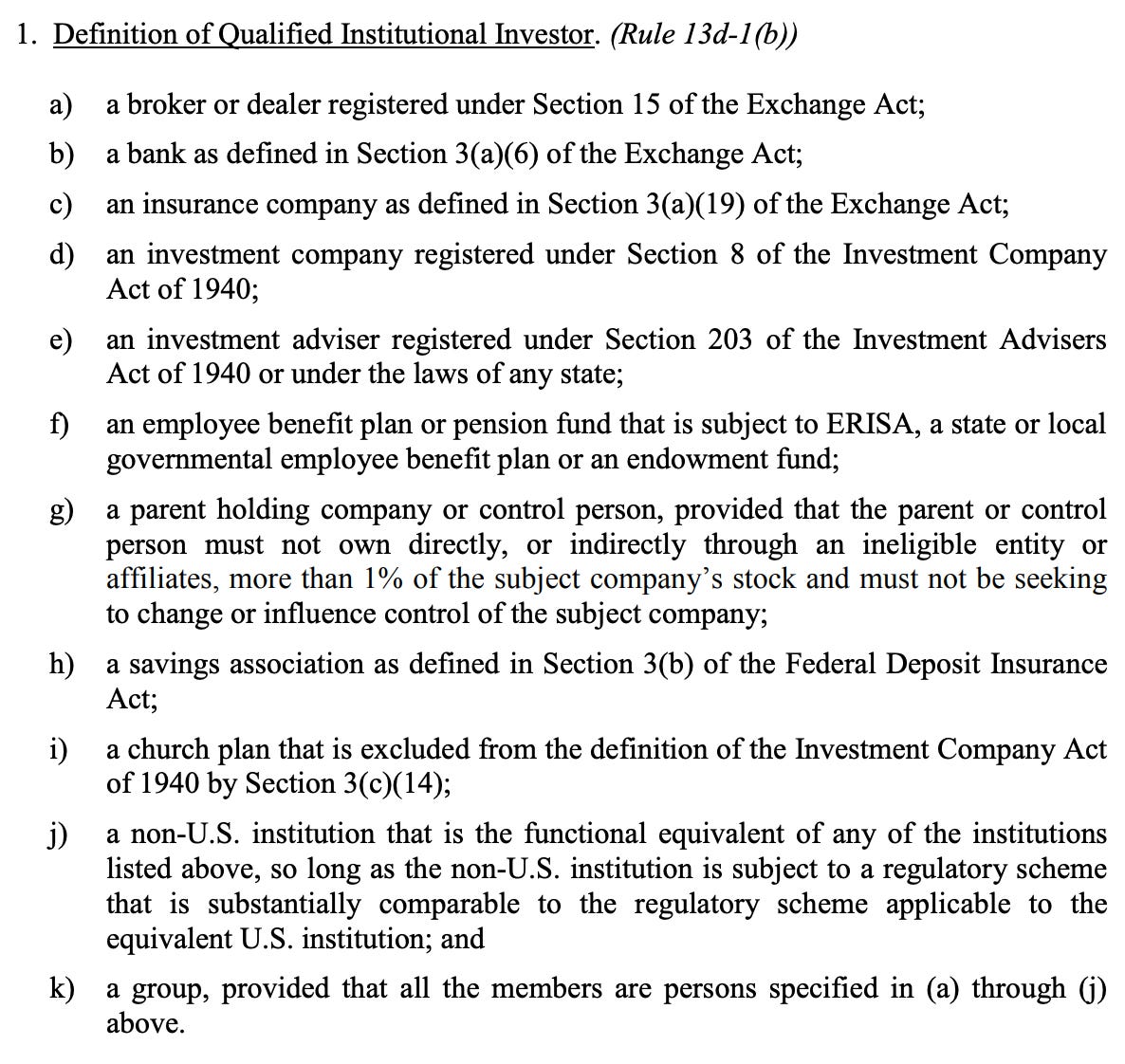 qualified institutional investor QII