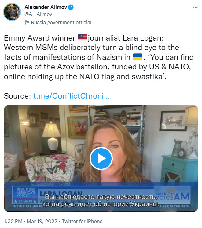 Alexander Alimov's Lara Logan tweet