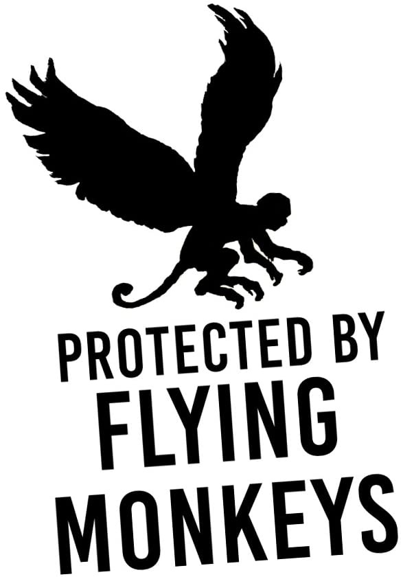 Amazon.com: Funny Protected by Flying Monkeys 6&quot; Vinyl Sticker Car Decal  (6&quot; Black): Automotive