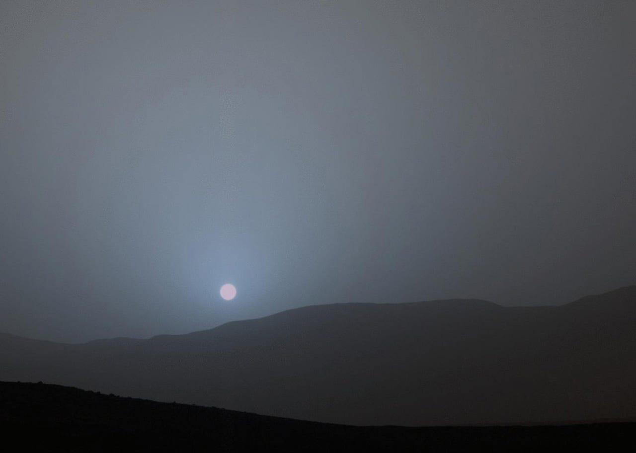 Sunset at Mars' Gale Crater taken by NASA's Curiosity rover