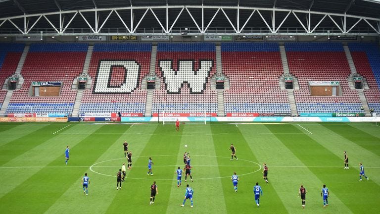 Wigan Athletic v Stoke City at the DW Stadium on 30 June