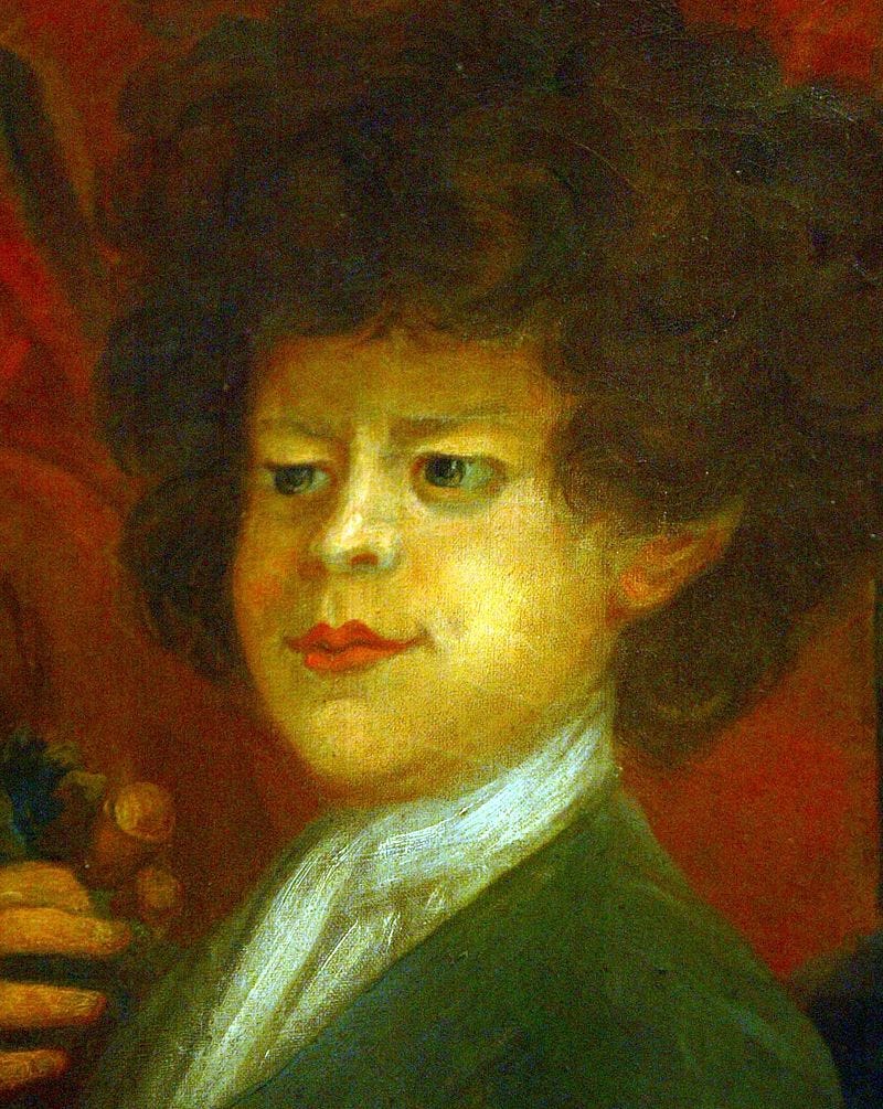 Colour portrait of Peter the Wild Boy by William Kent in Kensington Palace
