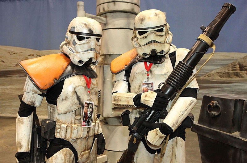 Storm Troopers (Cosplay) Image Credit: Sam Howzit from Wikimedia Commons — https://commons.wikimedia.org/wiki/File:SWC_6_-_Sa