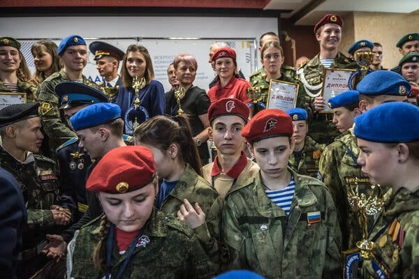 School-aged children last year at an award ceremony in Vladimir, Russia.