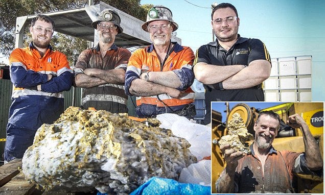 Gold-miners who unearthed 60 to 90kg gold nuggets worth $15 MILLION won't  be getting a cent | Daily Mail Online