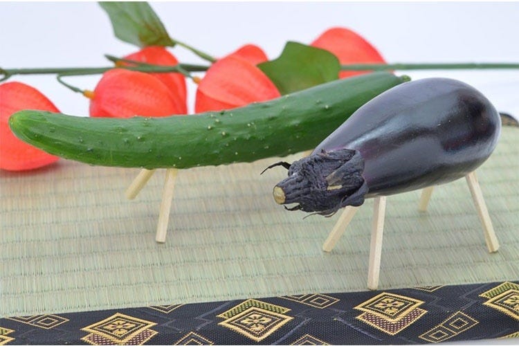 What are these veggie creatures used for Japan's Obon holiday?