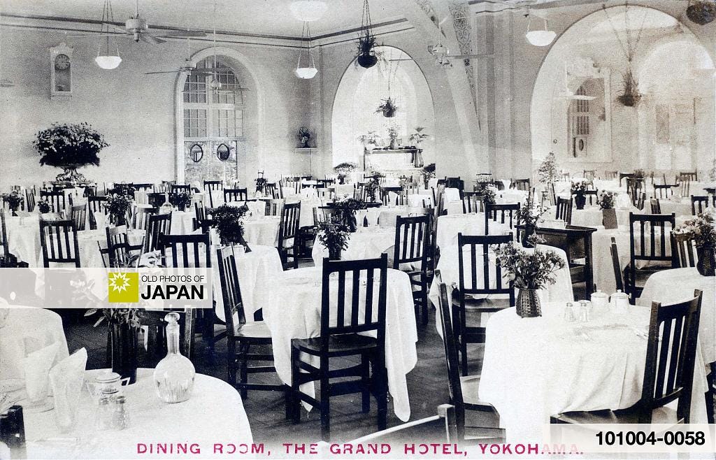 101004-0058 - Yokohama Grand Hotel Dining Room, 1918–1923