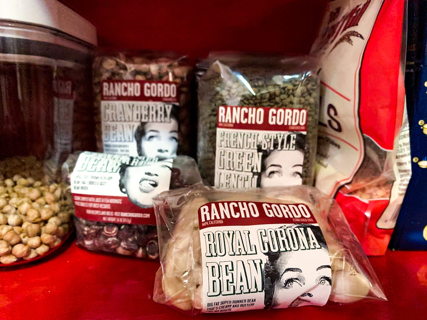 Bags of Rancho Gordo beans