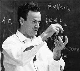 Richard Feynman teaching in a classroom
