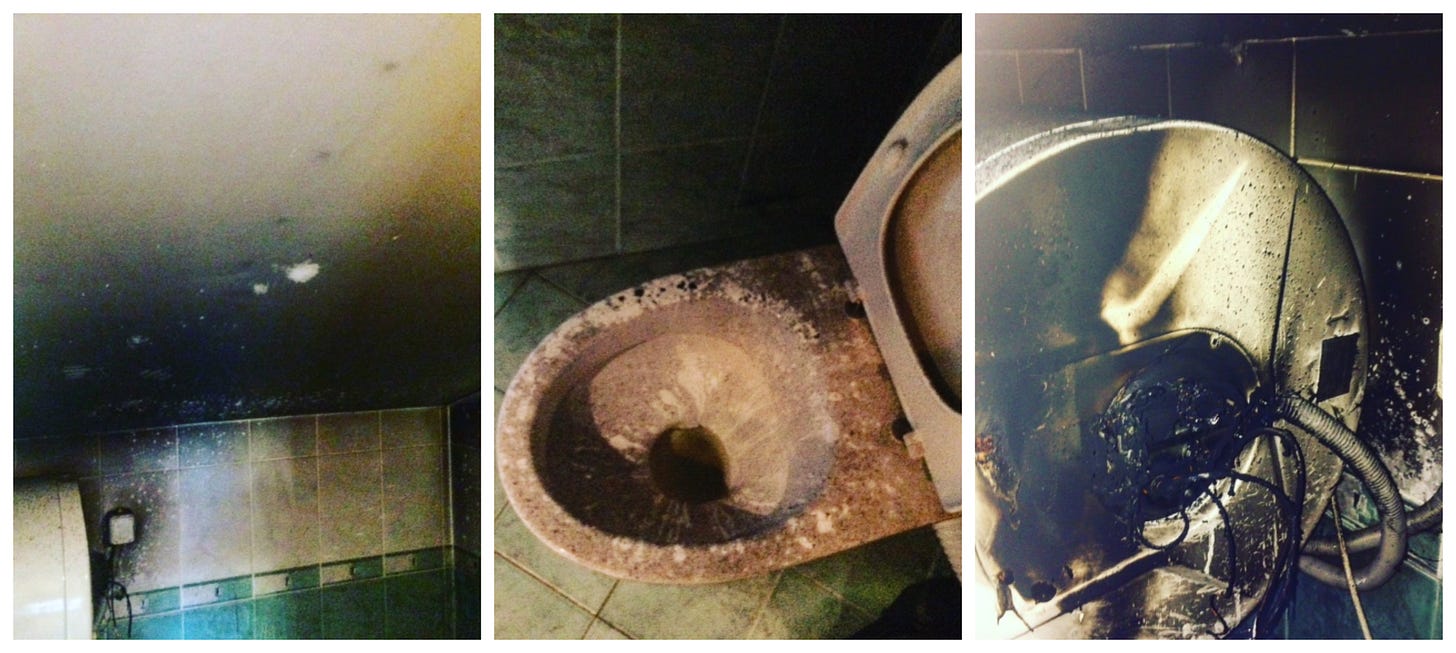 Our bathroom, post-fire.