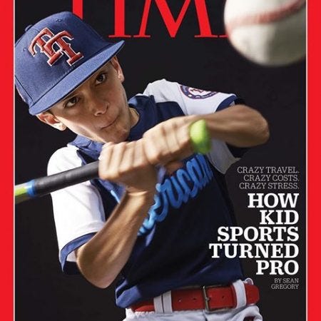 Joey Erace portada de Time niño prodigio del beisbol infantil mlb deporte infantil