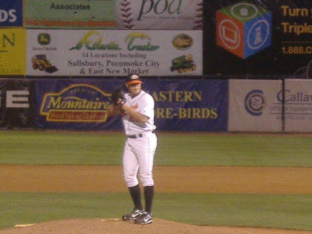 The picture of Brent in action was taken way back on July 12, 2007 when he appeared against the Hagerstown Suns.