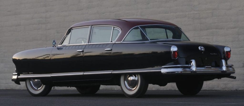 This was the make and model of car driven by Helen and Jack, who just started with Kelvinator a division of Nash Rambler - 1953 Nash Ambassador Custom Sedan