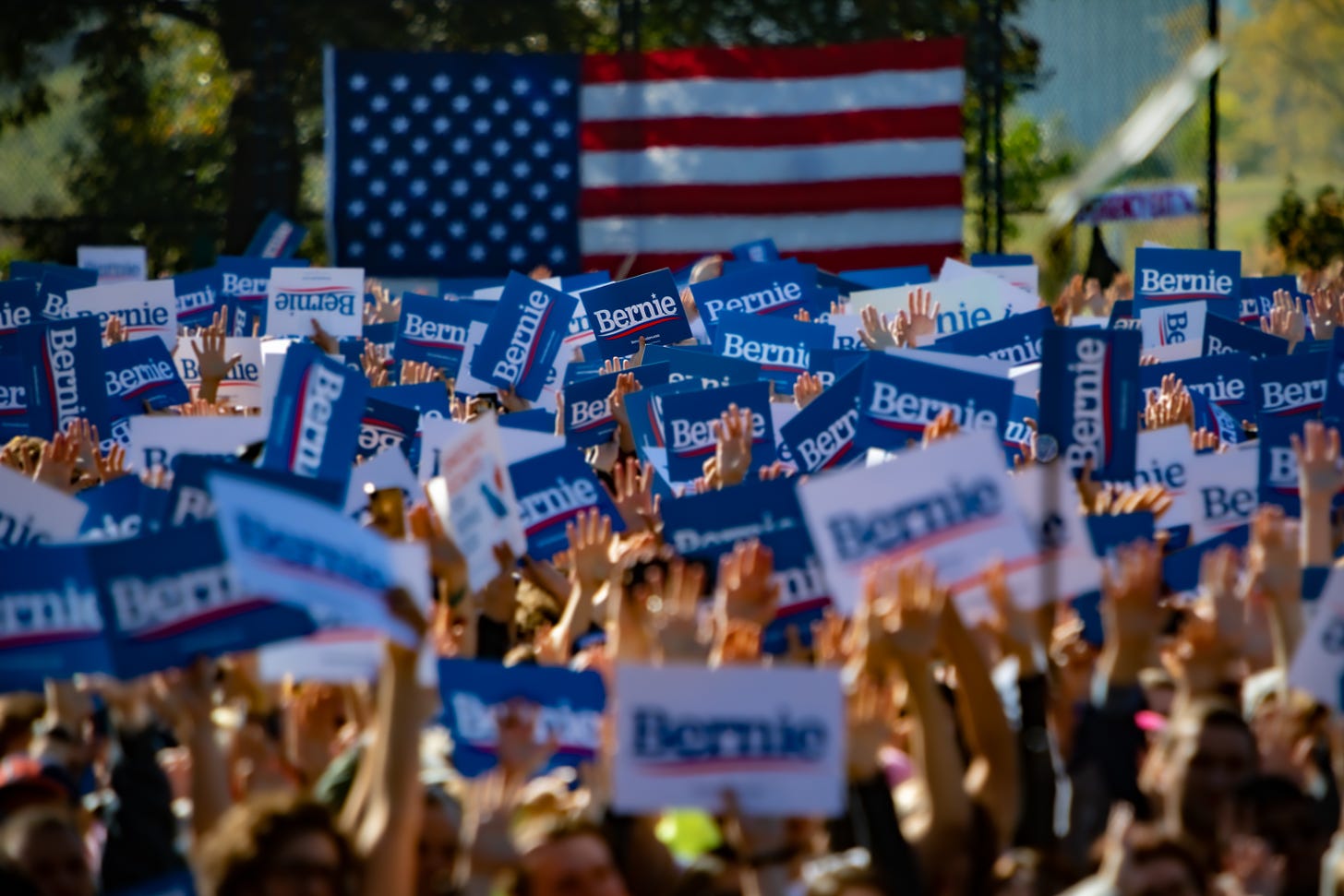 The event dubbed "Bernie's Back Rally" comes as Sanders returns to campaigning after suffering a heart attack earlier this month. An estimated 26,000 people attended. (Photo by Michael Nigro/Pacific Press/LightRocket via Getty Images)