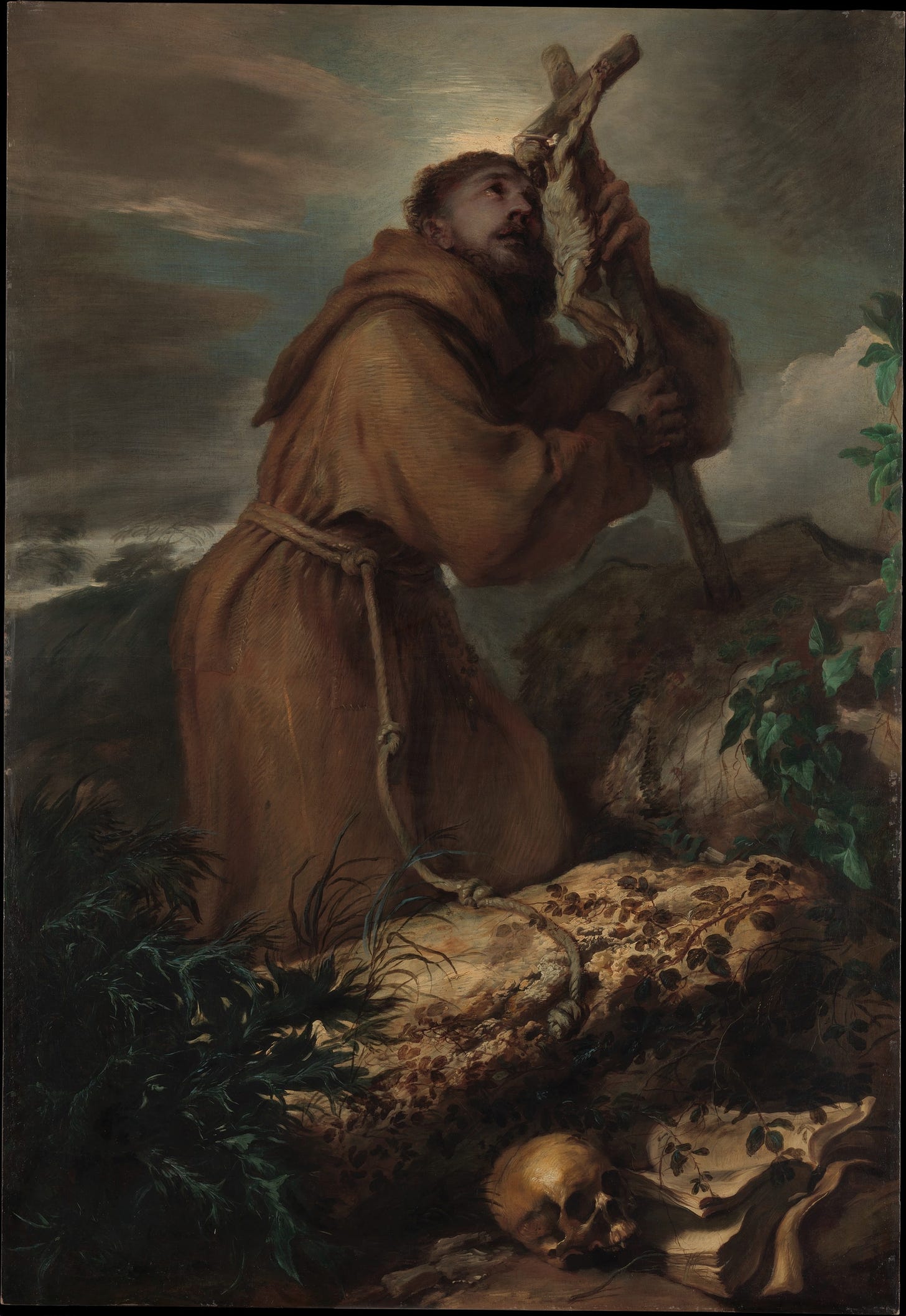 Saint Francis in Ecstasy (ca. 1650) by Giovanni Benedetto Castiglione (Italian, 1609-1664)