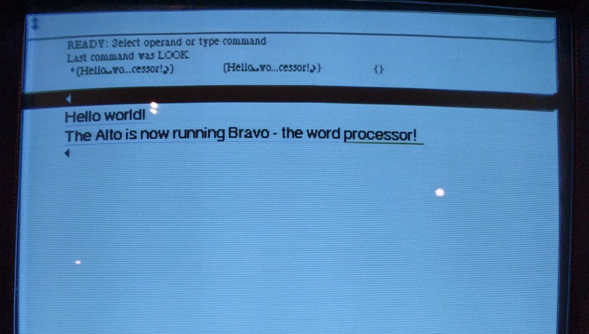 Bravo, o primeiro editor de texto WYSIWYG, desenvolvido para o Xerox Alto.