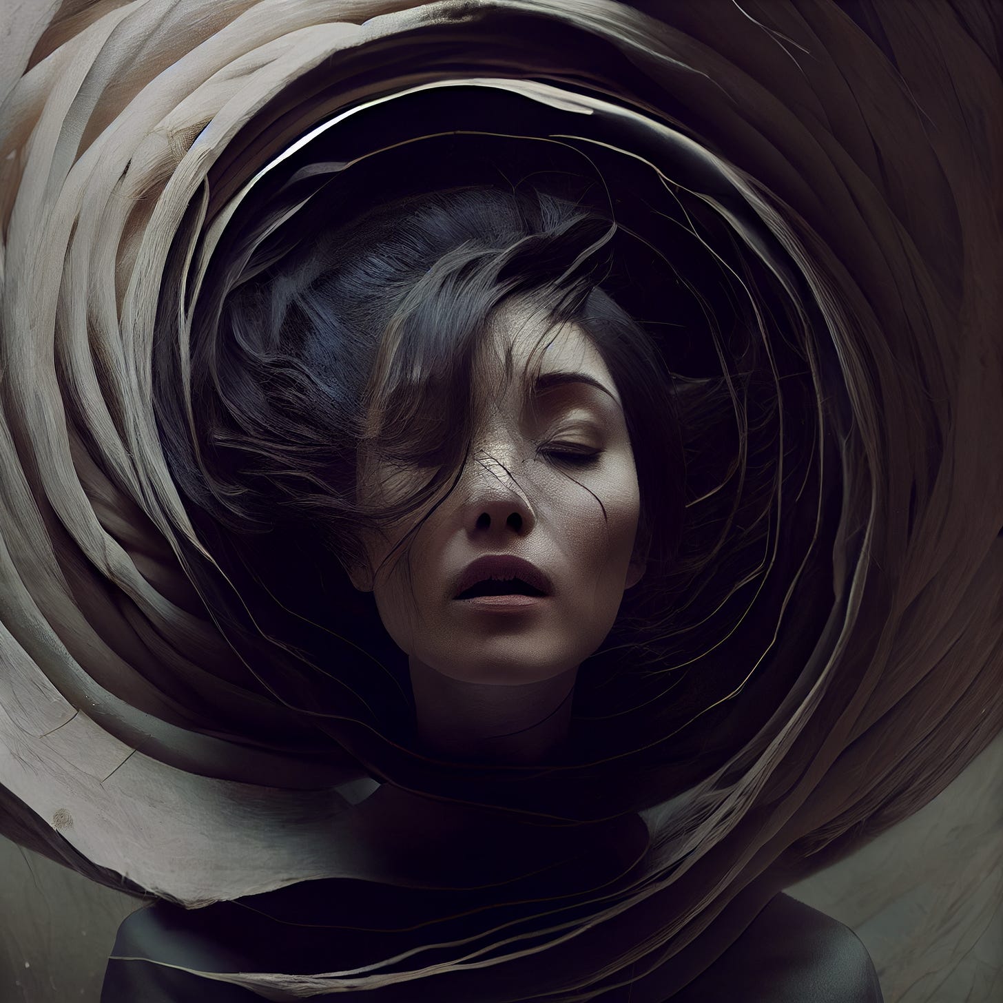 woman made of wormhole and Spanish by Eugenio Recuenco and Jeremy Lipking and Meryl Mcmaster, detailed face, model photography 3/4, Sigma 35mm F1.4