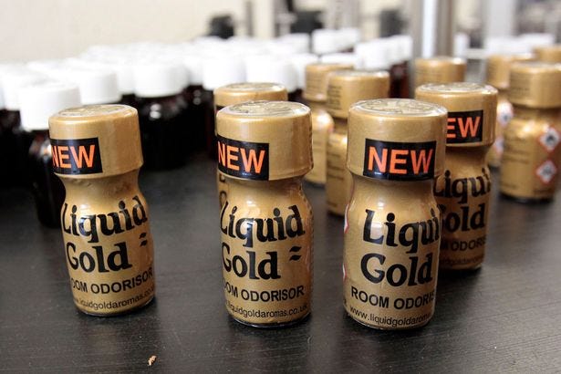 Liquid Gold branded poppers