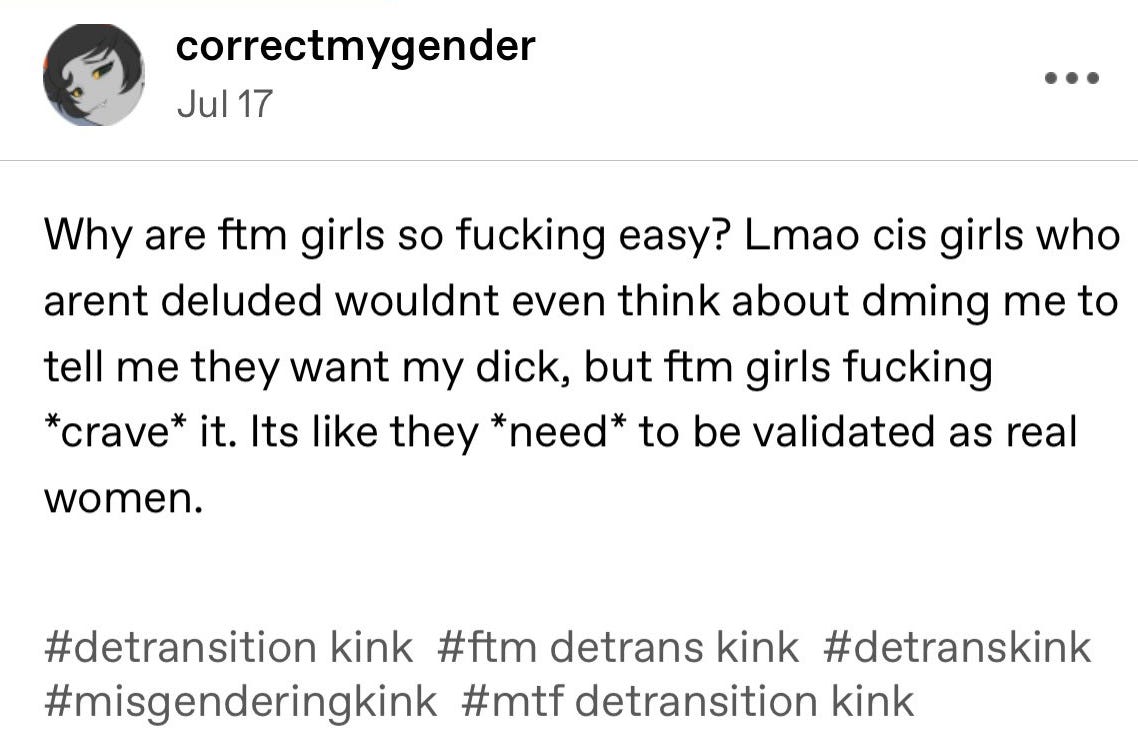 Comments - Tumblr users are now sharing 'detransitioner kink'