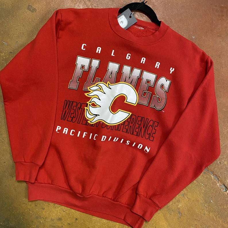 90s Calgary Flames Crewneck Mens Large image 0