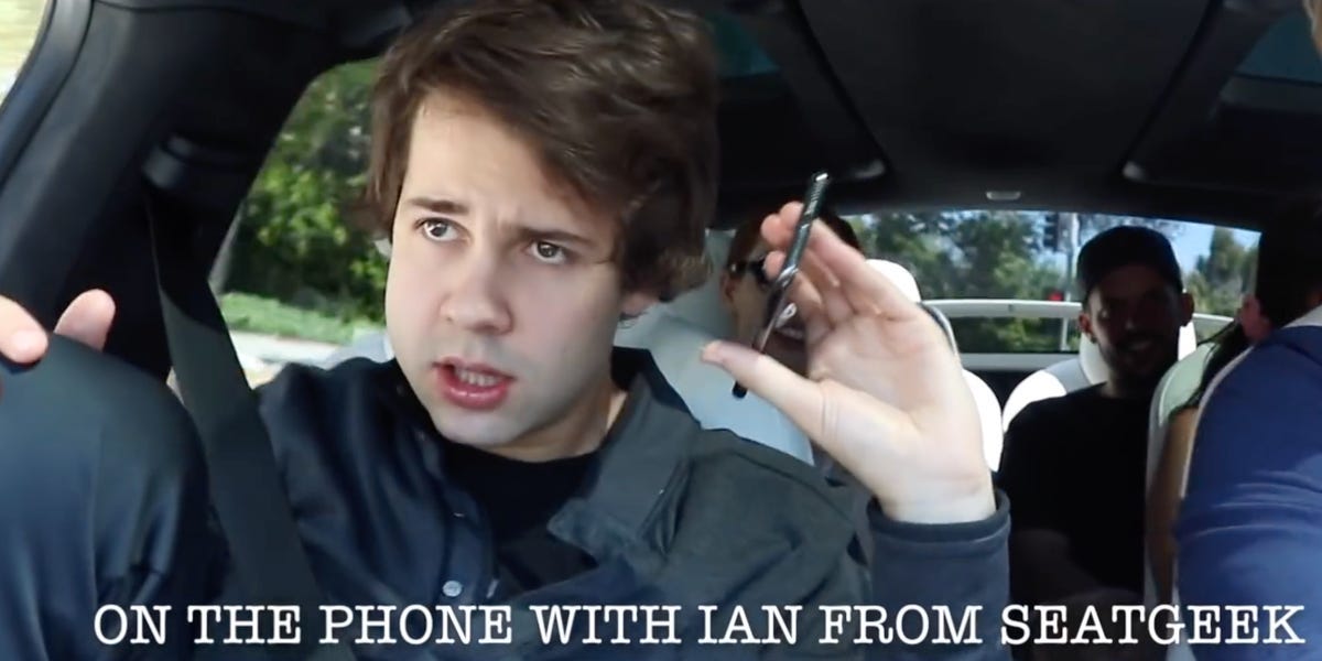 YouTube star David Dobrik fans recreate SeatGeek ad on dentist drugs -  Business Insider