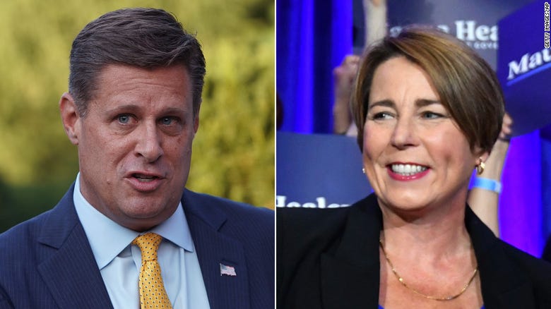 Geoff Diehl, left, and Maura Healey will face off in November. 