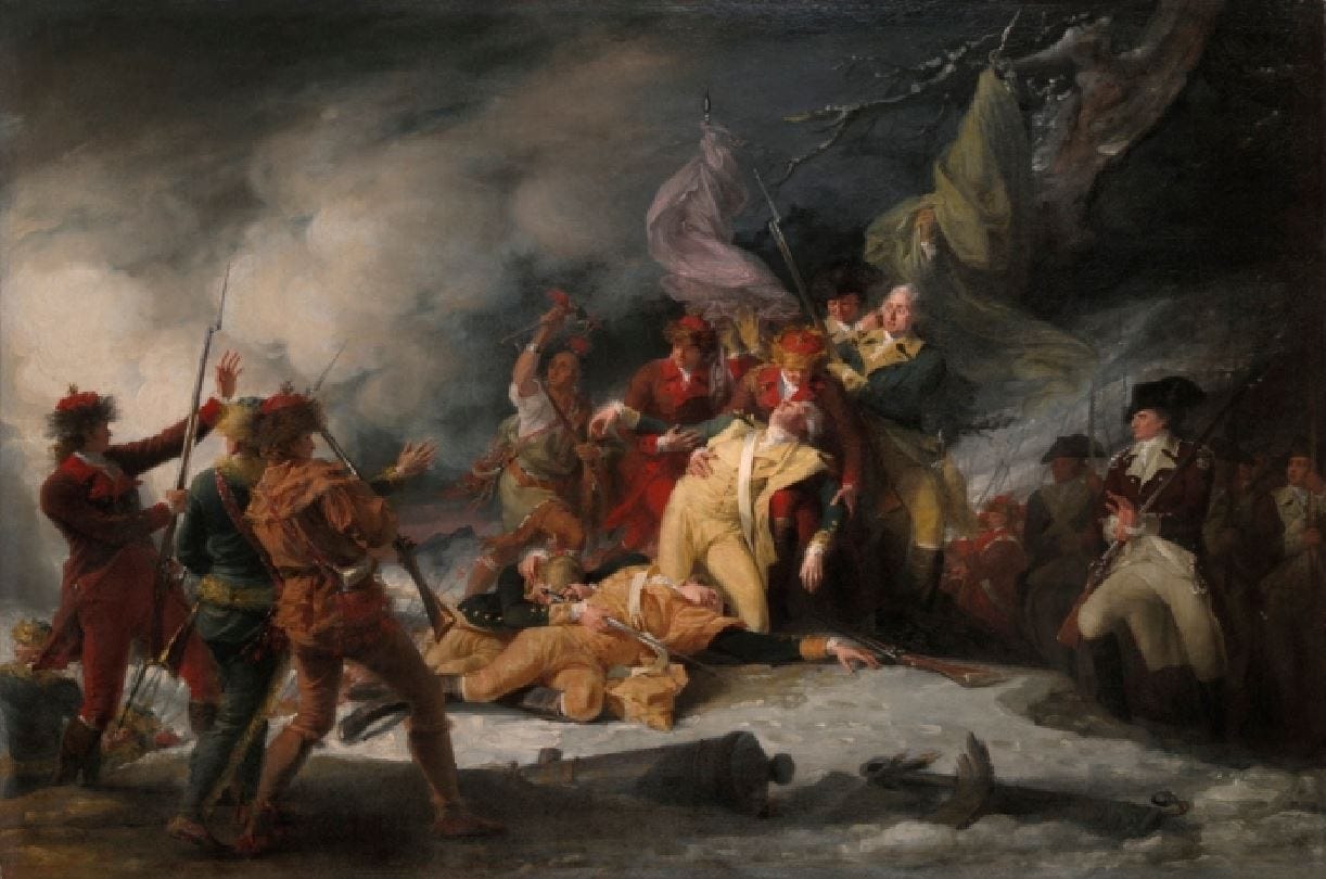 "The Death of General Montgomery in the Attack on Quebec," by John Trumbull