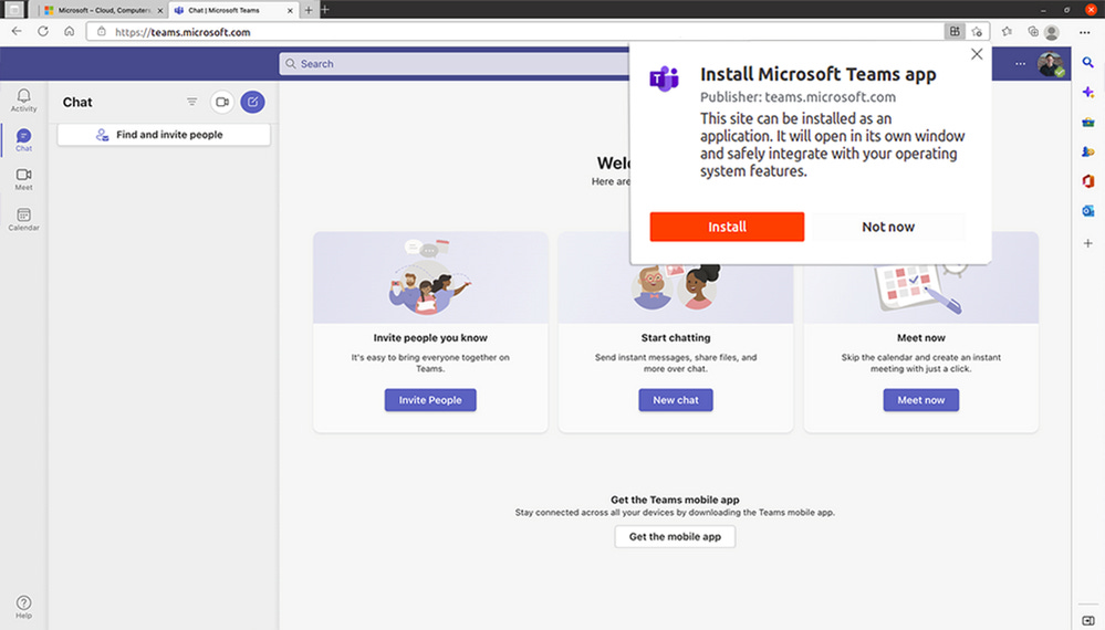 thumbnail image 1 of blog post titled 
	
	
	 
	
	
	
				
		
			
				
						
							Microsoft Teams progressive web app now available on Linux
							
						
					
			
		
	
			
	
	
	
	
	
