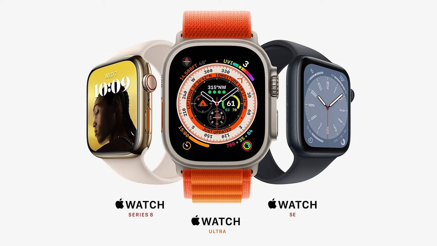 Apple Watch 8, Apple Watch SE and Apple Watch Ultra