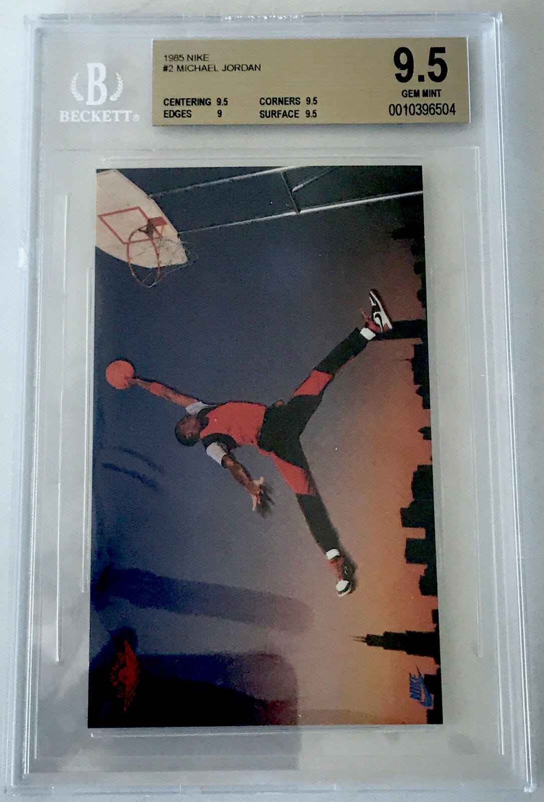 Image 1 - 1985 Nike Promo Michael Jordan ROOKIE RC BGS 9.5 GEM MINT PSA