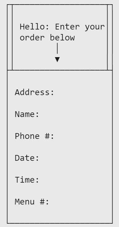 A picture of a simple web form for ordering hot dogs