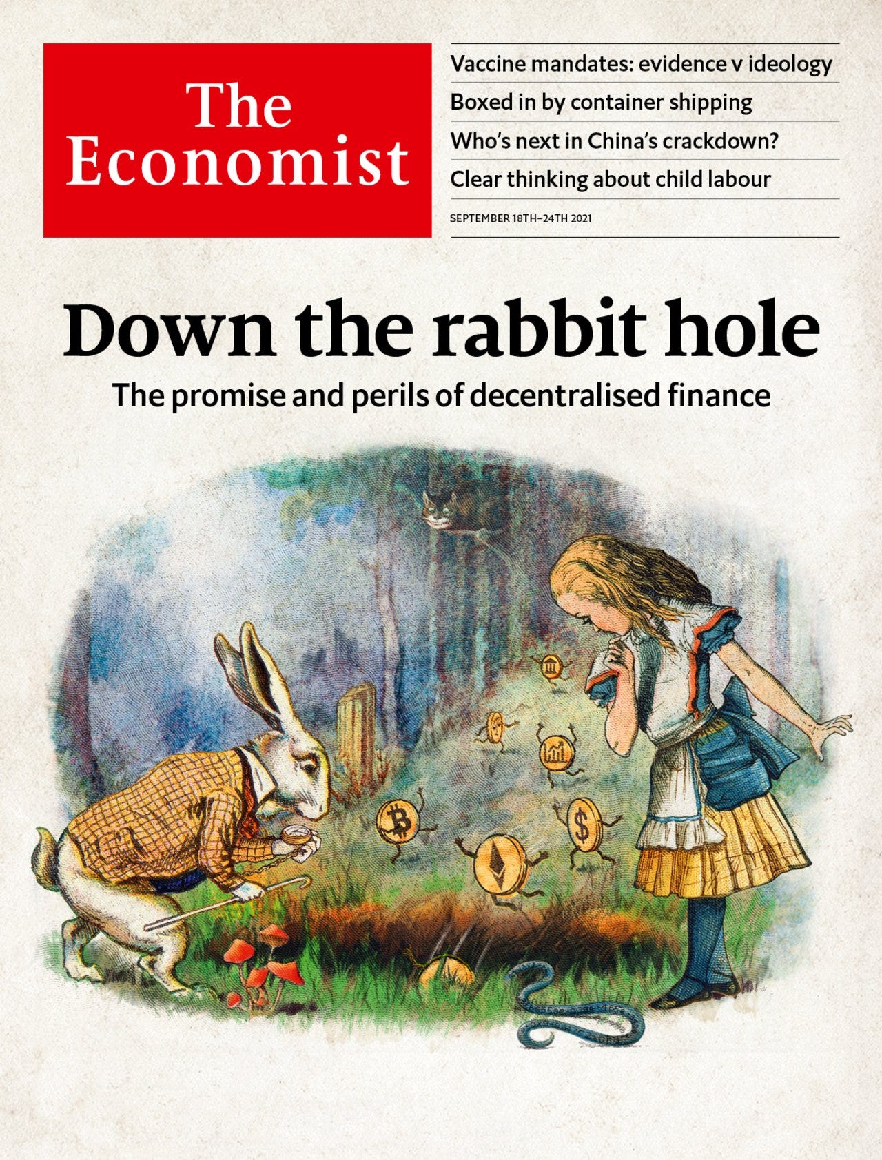 Down the rabbit hole: The promise and perils of decentralised finance | Sep  18th 2021 | The Economist