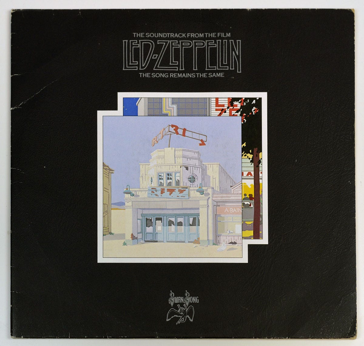 pochette de disque, image d'un bar américain, Led Zeppelin, Angleterre