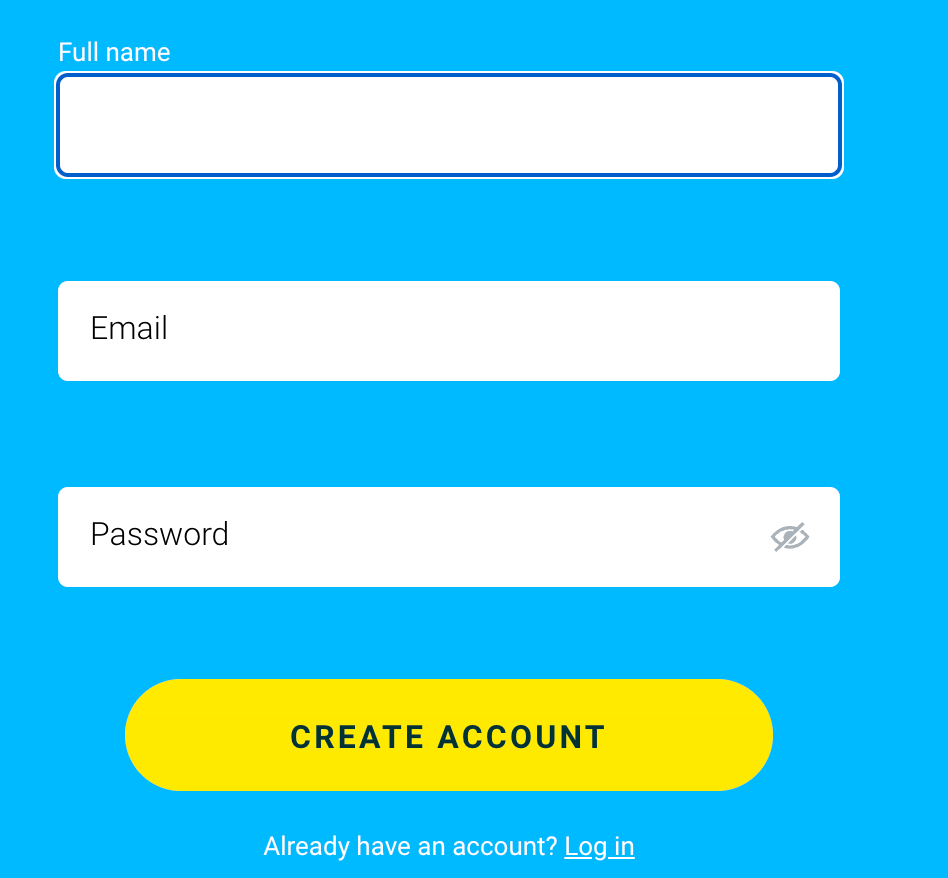 a password entry field not showing any rules for the password
