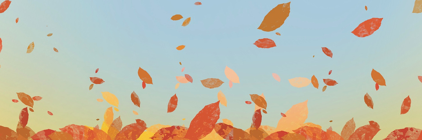 A painting of autumn leaves