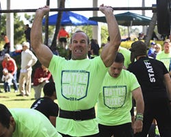 Athletes battling at Hard Exercise Works The Battle