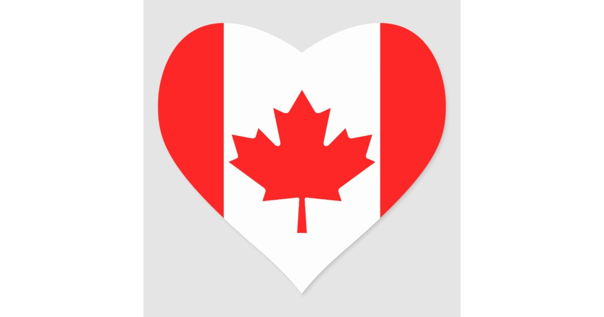 Canada Flag Heart Sticker | Zazzle.ca