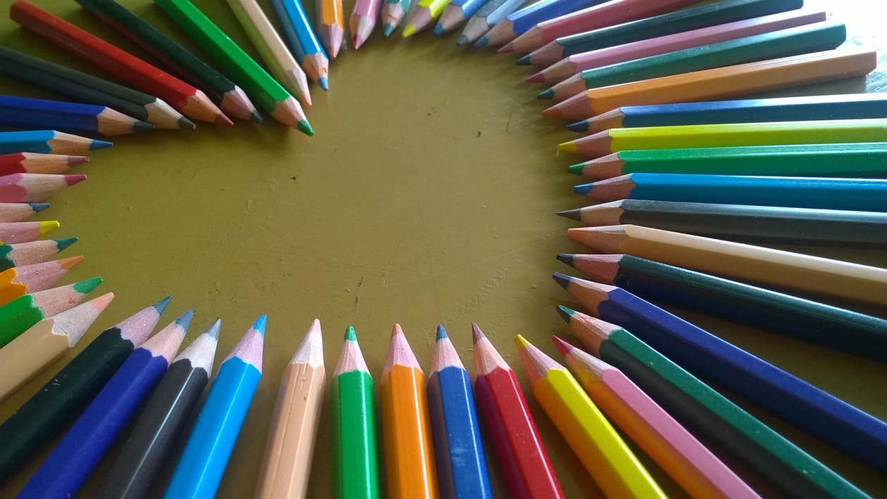 Heart Form Using Colored Pencils