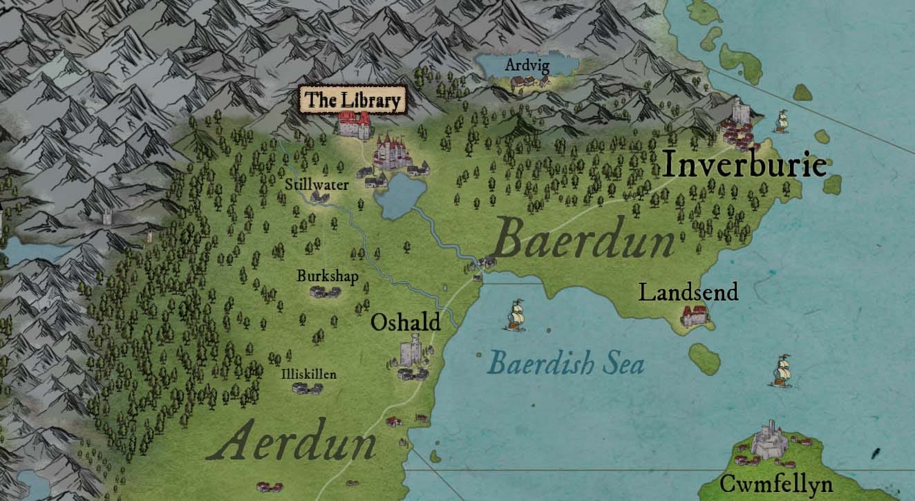 The region around the Library