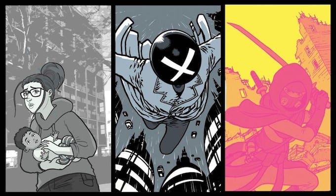 Some of the main characters from X365, a graphic novel by Neill Cameron