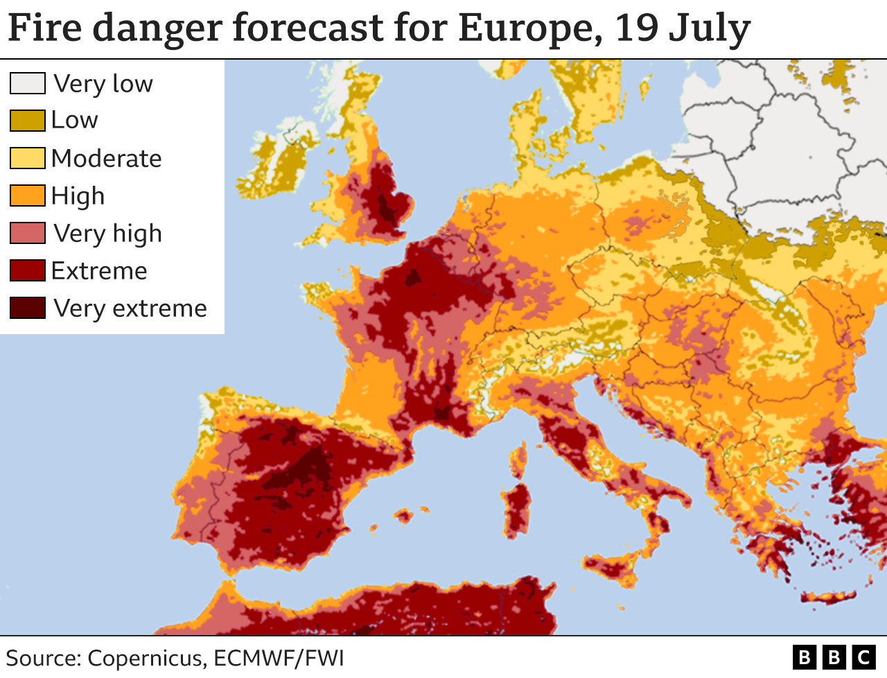 Heatwave: Ferocious European heat heads north - BBC News