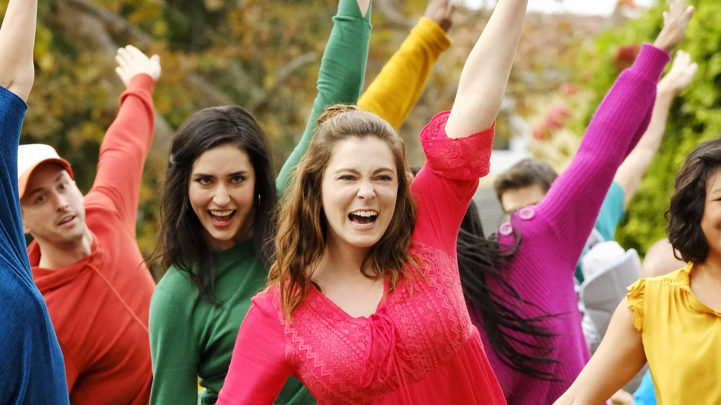 Rachel Bloom (pictured, center) has made the world a better place with the series she starred in and co-created,  Crazy Ex-Girlfriend , which is now over.