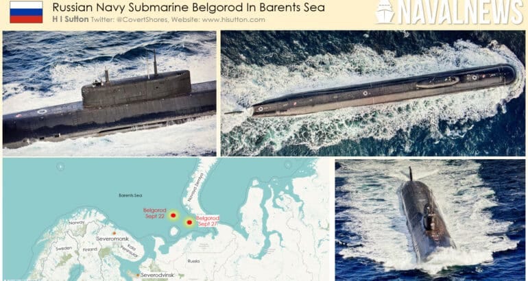 Russian submarine Belgorod in Arctic. September 2022