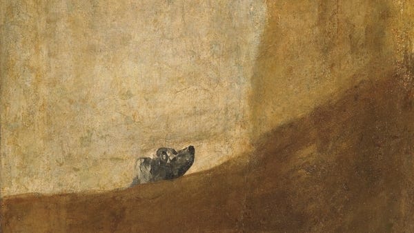 Perro Semihundido. Francisco de Goya y Lucientes (1819-1823)