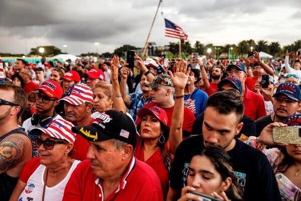 Supporters of former President Donald J. Trump at a rally last week in Miami.