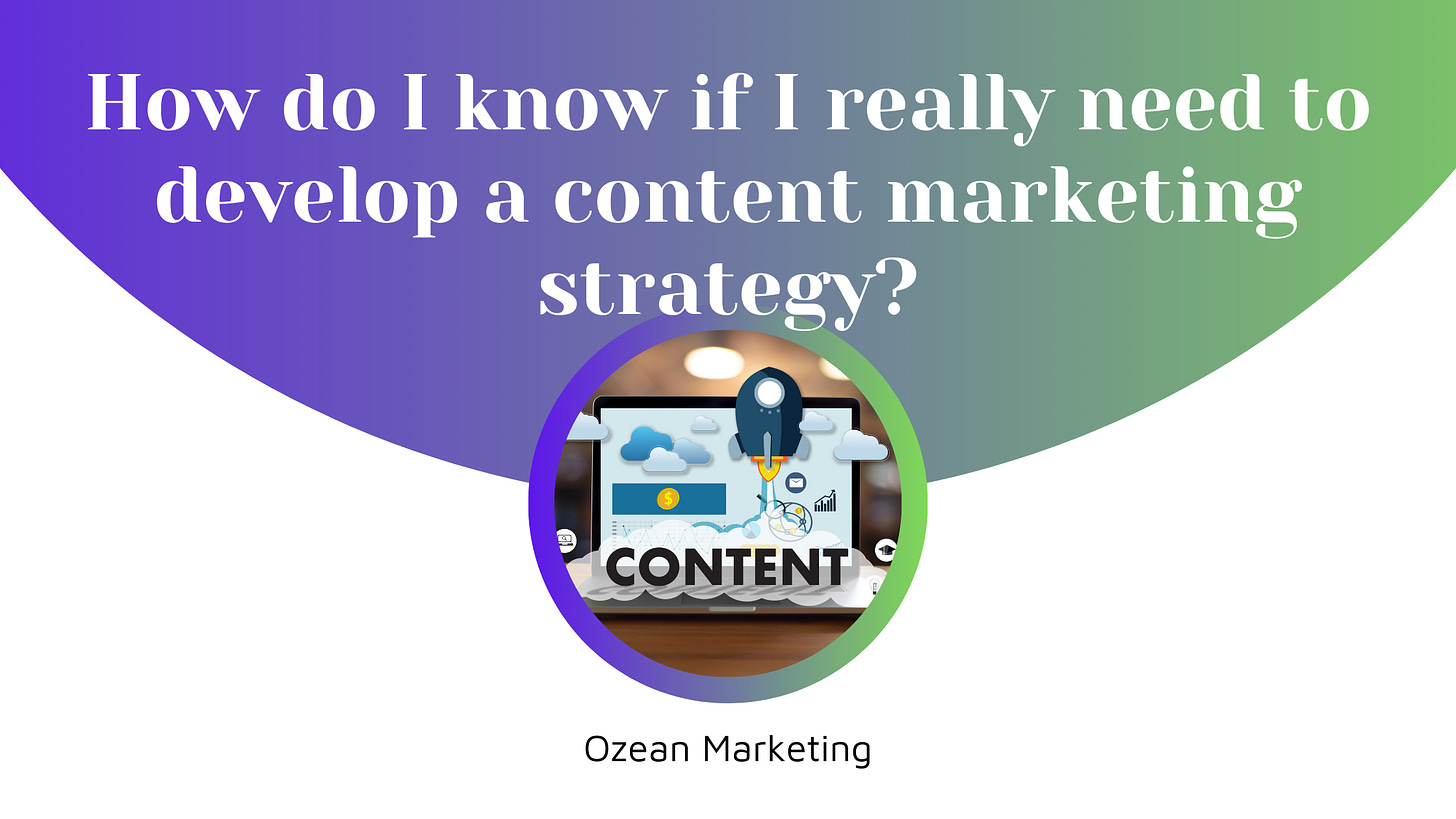 How do I know if I really need to develop a content marketing strategy?