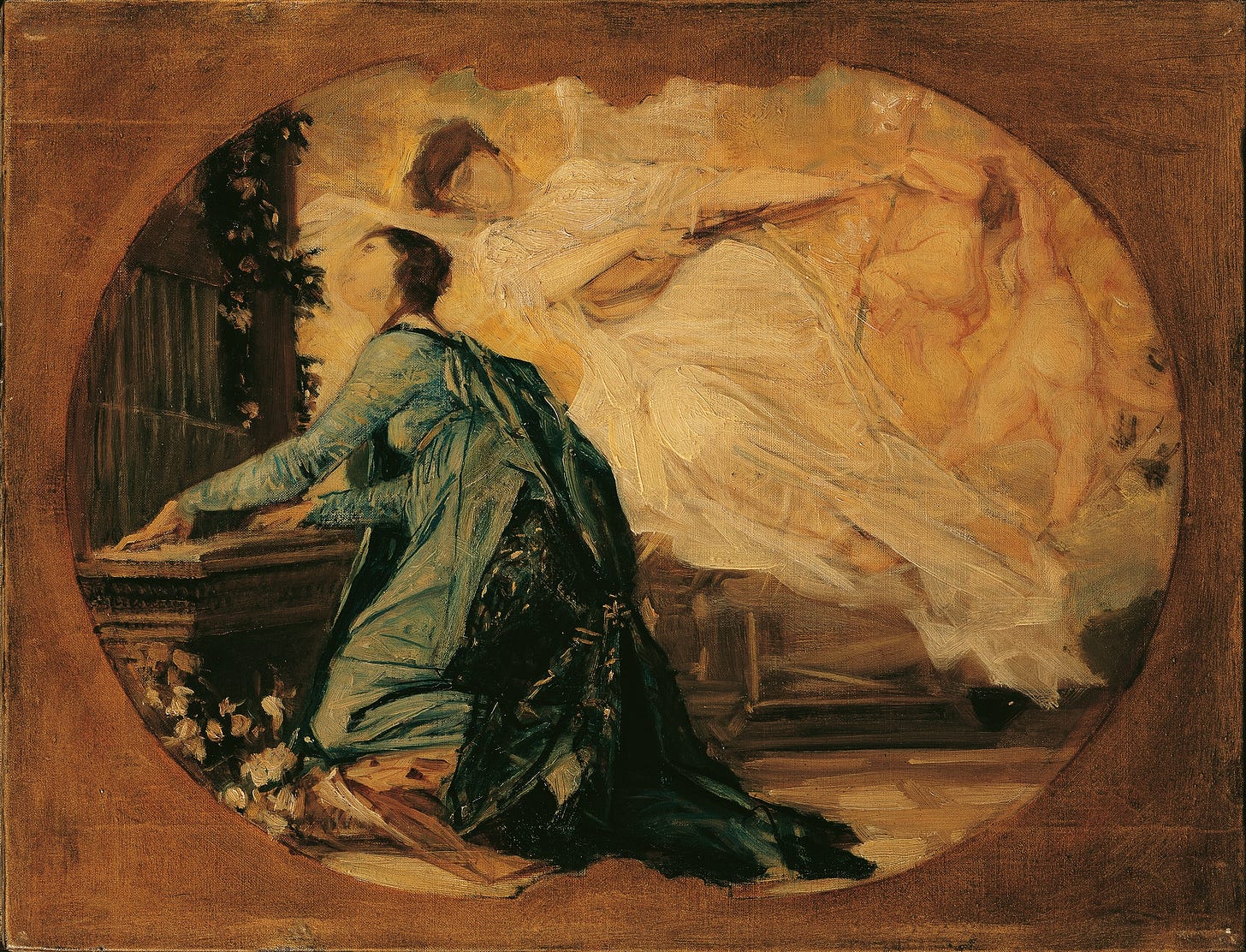 Organ player (allegory of church music) (1885) by Gustav Klimt