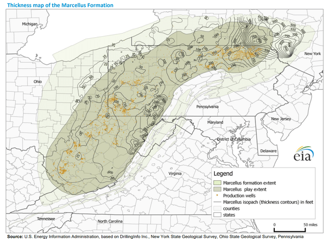 EIA Marcellus Counter map