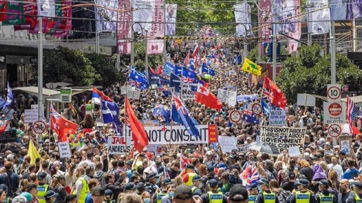 AUSTRALIA'S DAY: Hundreds of thousands protest in capital cities for FREEDOM